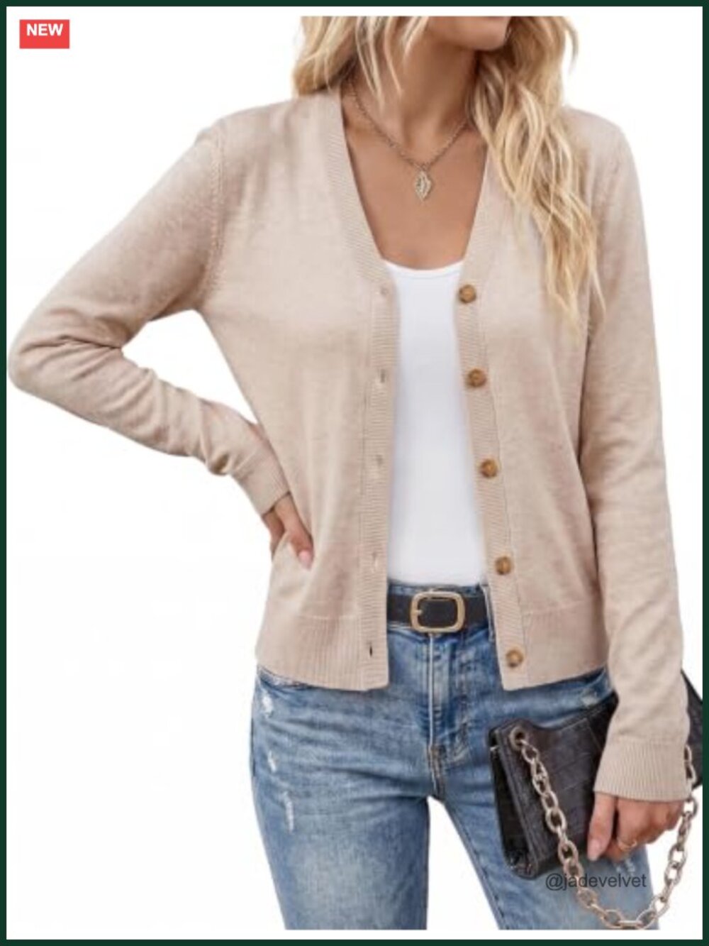 Women Lightweight Knit Cardigan Button V-Neck Business Casual Sweater
